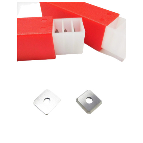 FK08 12 x 12 x 1.5mm 45 Degree Angle Solid Carbide 4 Cutting Trapezoid Edges Replacement Insert Knife For Plywood