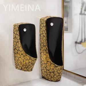 China Ceramic Golden Electroplating Mens Toilet Urinal Gravity Flushing on sale