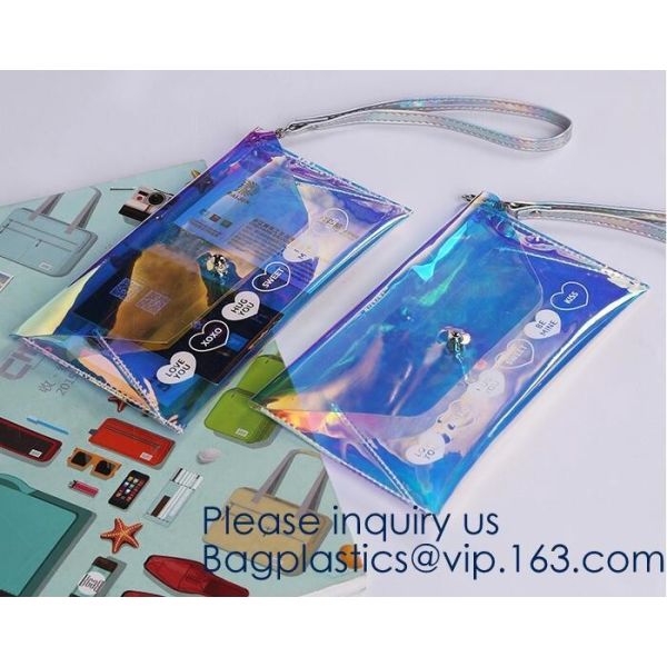 Promotional EVA cosmetic pouch bag with a rubber handle,eco friendly transparent BSCI women EVA cosmetic bag, bagease