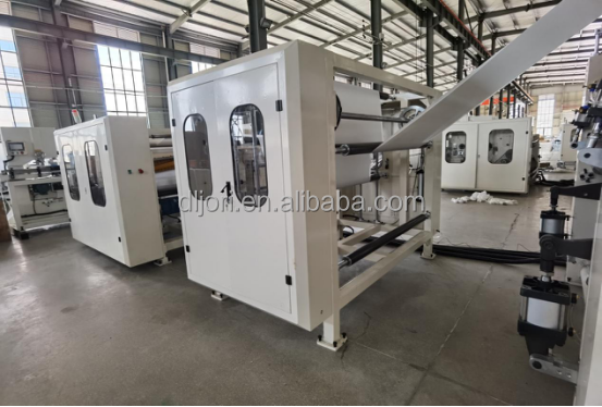 Buffer Device Continuously Glued Laminated Embossing Roll Paper Rewinding Maker Machine