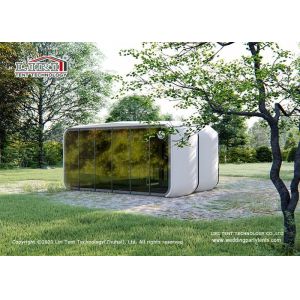 China 8m Glass Inflatable Capsule House Glamping Tents For Stores on sale