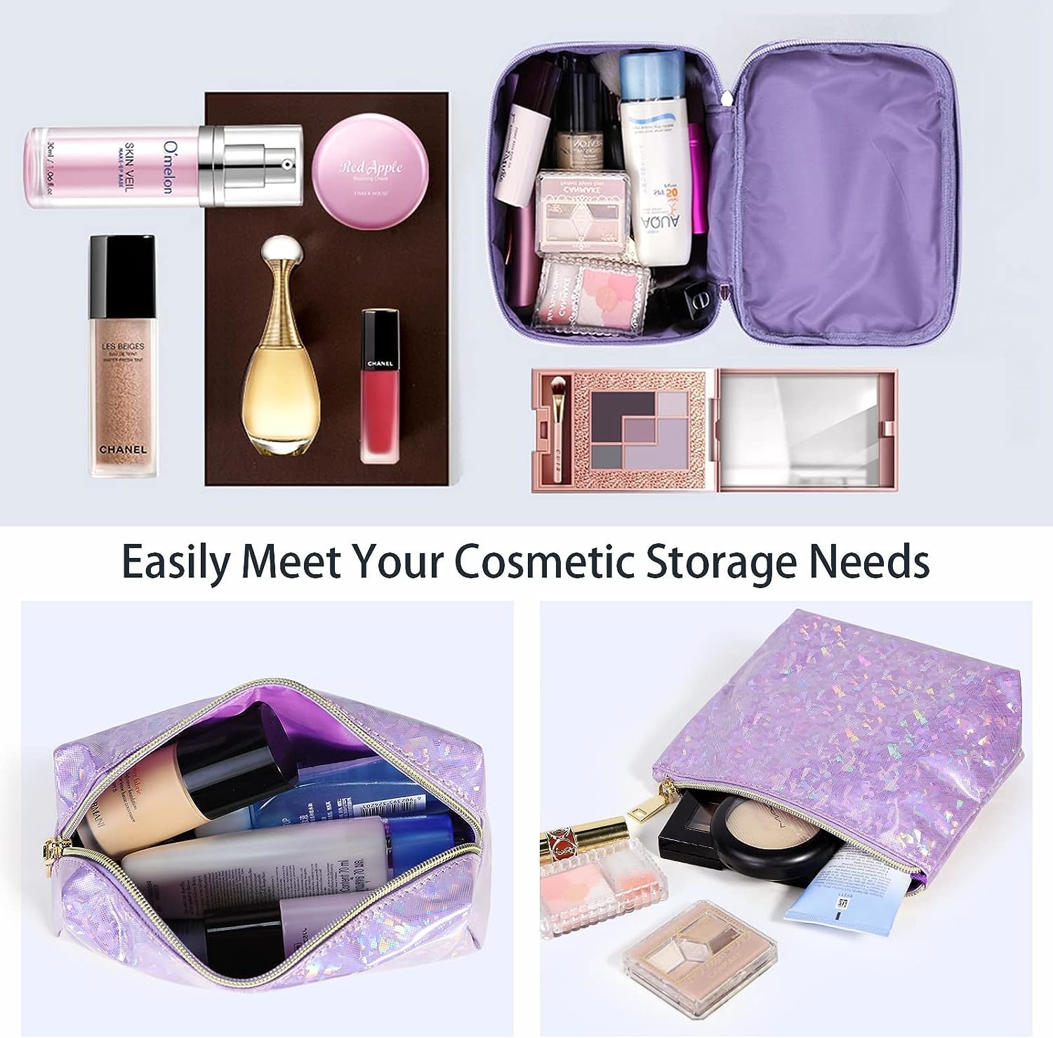 PU Leather Soft Cosmetic Bag Waterproof Pouch Portable Makeup Travel Bag