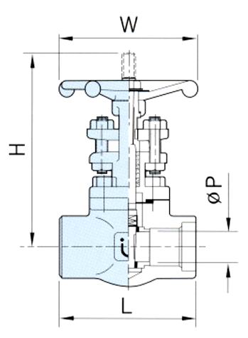 F304 High Pressure Forged Gate Valve Threaded / Butt Weld / Socket Weld End/Bolted bonnet design API602