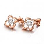18K Rose Gold 0.14 Carat Diamonds Stud Earrings for Women Girl Gift
