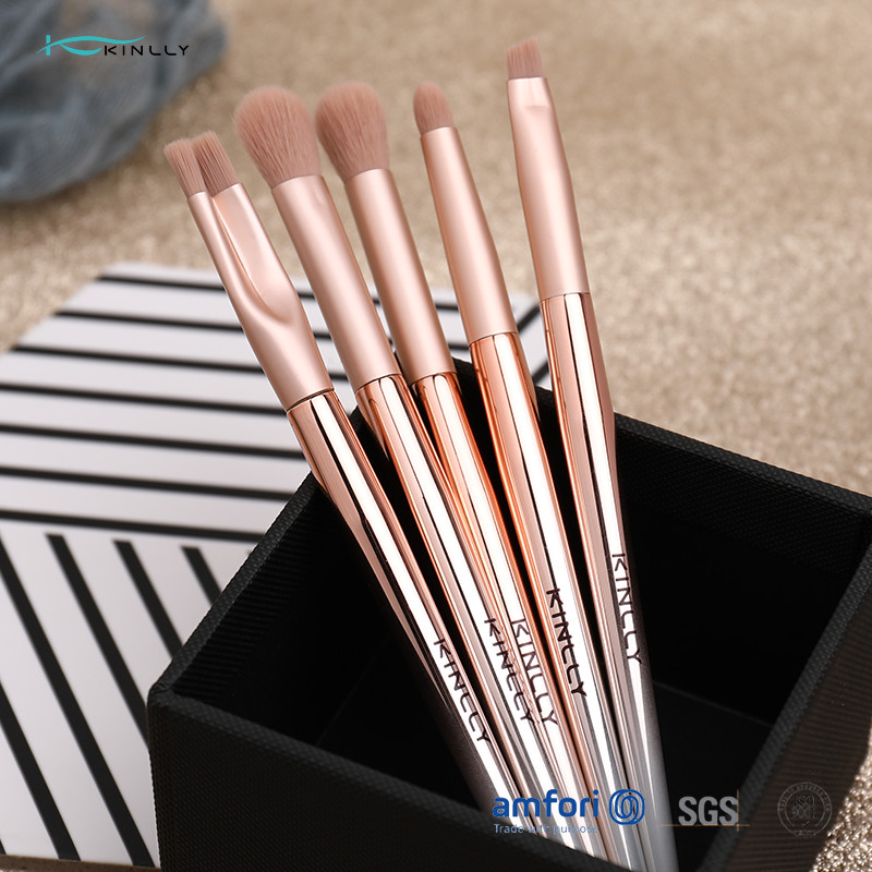 5PCS Smudge Aluminum Ferrule Plastic Makeup Brushes