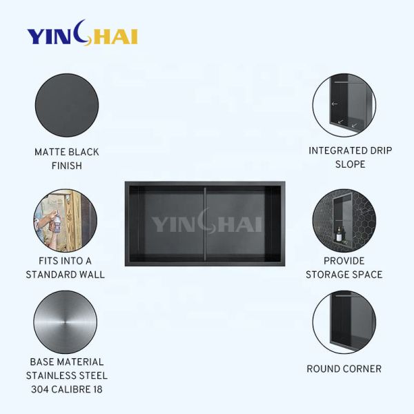 Bathroom Stainless Steel Wall Niche Wall Mounted Easy Installation Customization