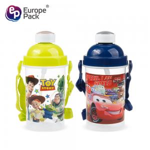Quality School children bpa free cartoon 270ml drinking bottle plastic kids water bottle with straw wholesale