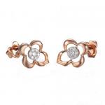 18K Rose Gold 0.14 Carat Diamonds Stud Earrings for Women Girl Gift