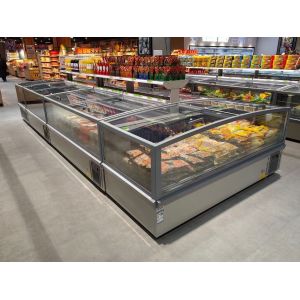 High-Efficiency Direct-Cooling Commercial Island Freezer | Auto-Defrost