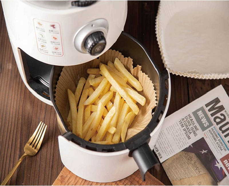 50Pcs Square Disposable Air Fryer Paper Liner Heat Resistant Steamer Non Stick Mat