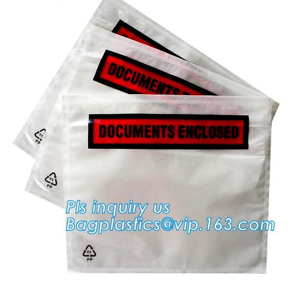 China supplier self adhesive water proof clear packing list envelope, Poly enclosed express paper bags custom mailing ba