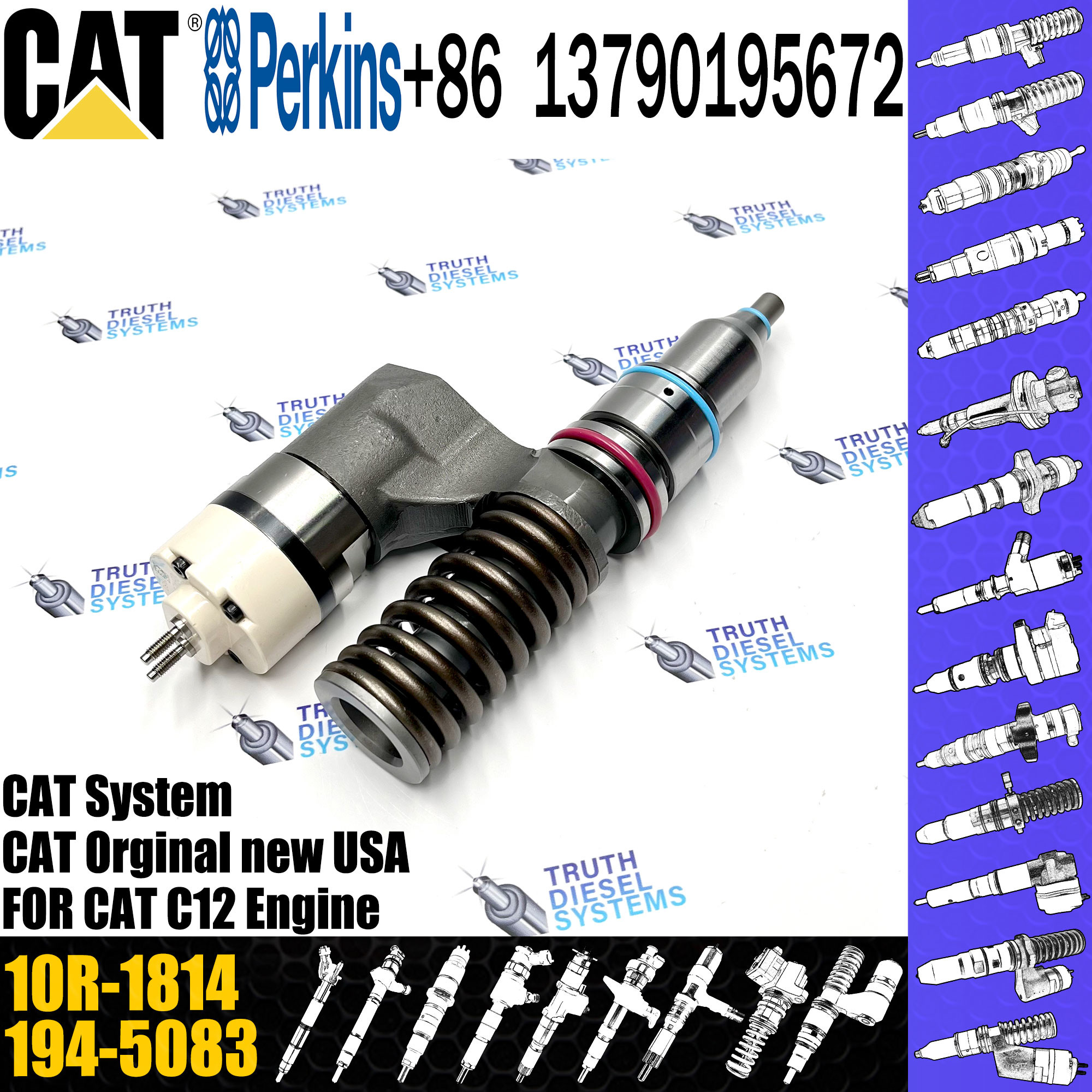 Diesel Fuel Engine C-A-T Injector 10R-1256 10R-1814 10R-9235 20R-0056 10R-1268