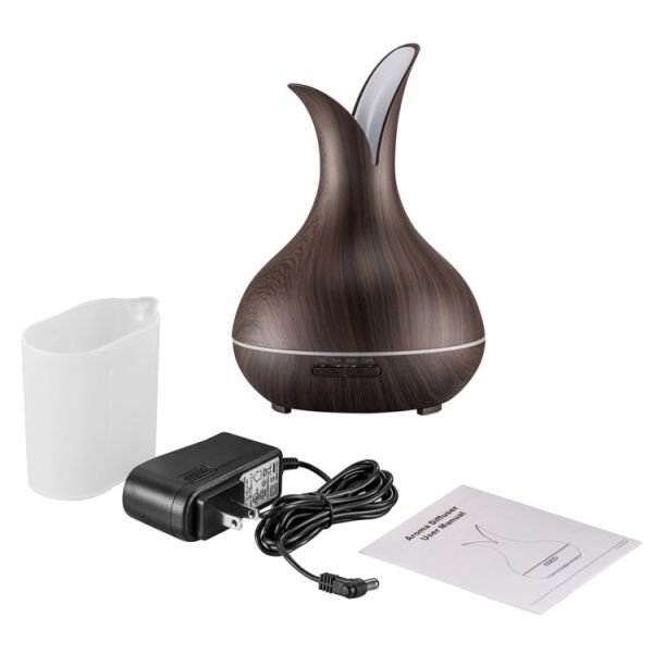 Elegant Vase Shaped 400ml Wood Grain Aromat Diffuser