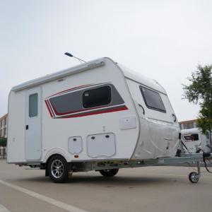 China Safety Mini Travel Trailers Double Single Axle Camper Trailer 4-6 Room on sale