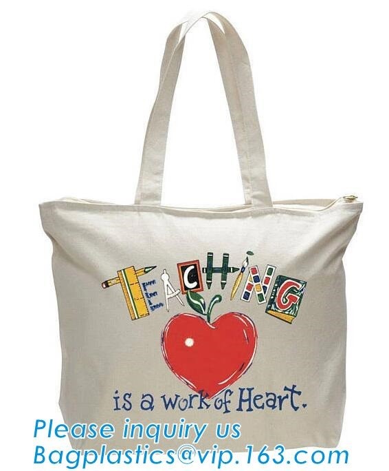 Reusable 100% Cotton Canvas Bag Canvas Tote Bags Convenient Environmentally Grocery Shopping Bags,zipper canvas bag cott
