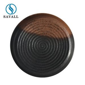 Quality Screw Thread Black Porcelain Dinnerware Customized Logo Printable wholesale