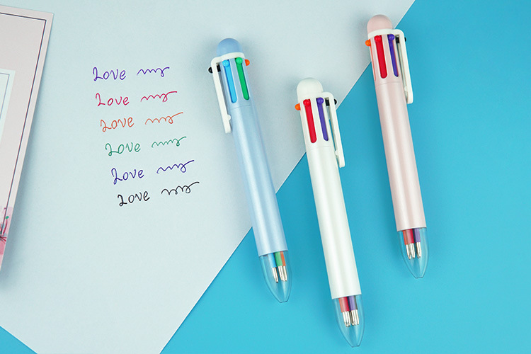 Multi-color Ballpoint Pen with Heat Sensitive Erasable Ink 6 Colors Writing Width 0.7mm