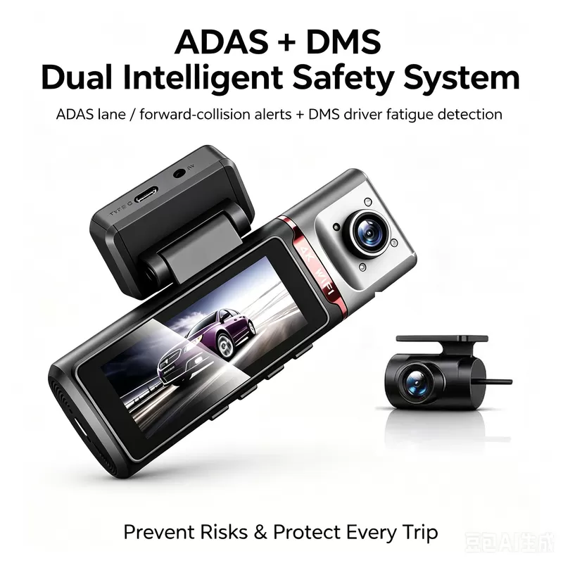 3-Channel 4G AI Dash Camera | 4K Front + 1080p Cabin & Rear | GPS ADAS DMS 24/7 Parking Monitor for Fleet Safety