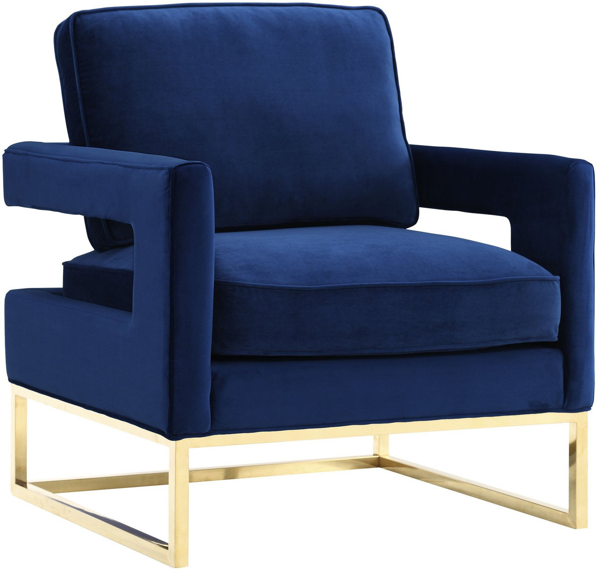new classic deep blue velvet fabric and stainless steel frame single lounge chair for wedding party event