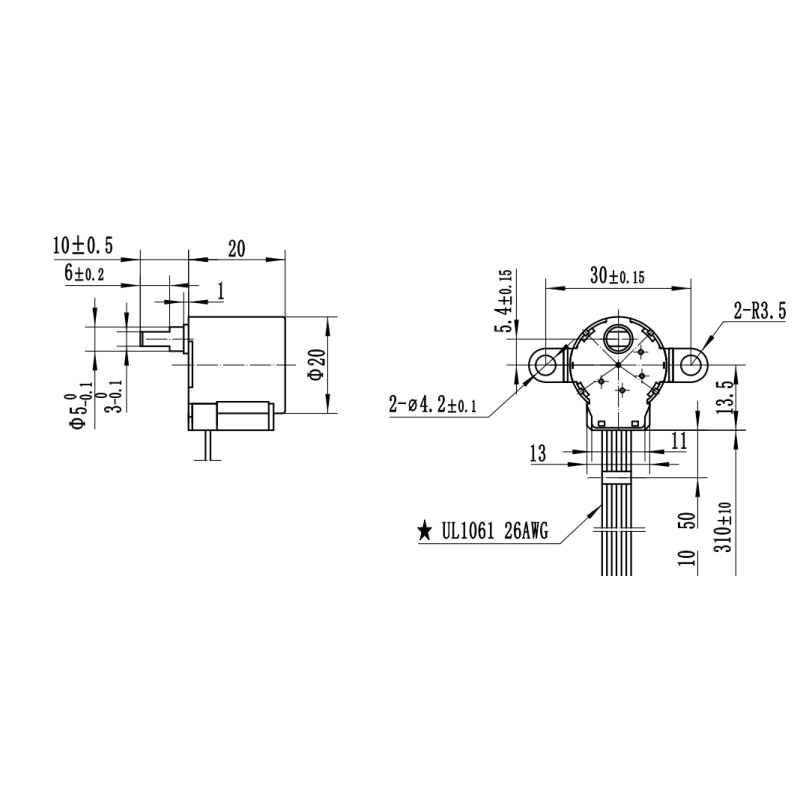 20mm Reduction Stepper Motor 7.5 Degree DC 5v 20BYJ46 Permanent Magnet Stepper Motor