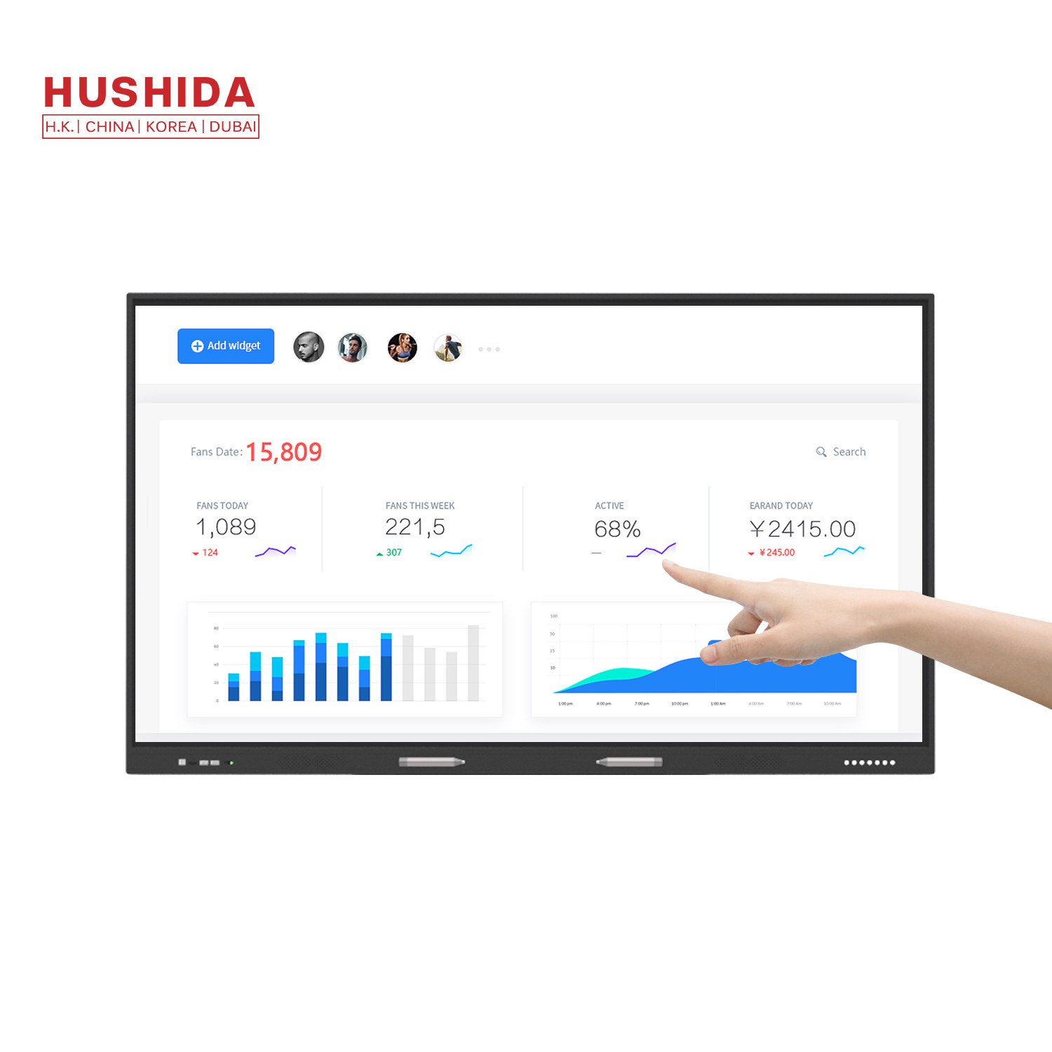 Quality H1 1080P Touch Screen Interactive Whiteboard , 20 Points Touch Smartboard wholesale