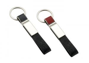 China PU Leather Wrist Strap Keychain Zinc Alloy Metal Key Holder Customized Keyring on sale