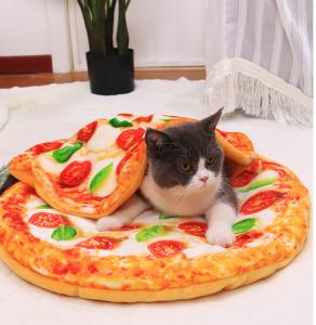 Quality Pizza Cat Bed Set Warm Dog Pad Winter Cat Blanket wholesale