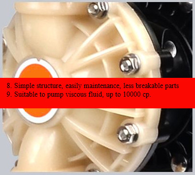 DN125 Pneumatic Double Diaphragm Air Pump 1041LPM Dry Proof