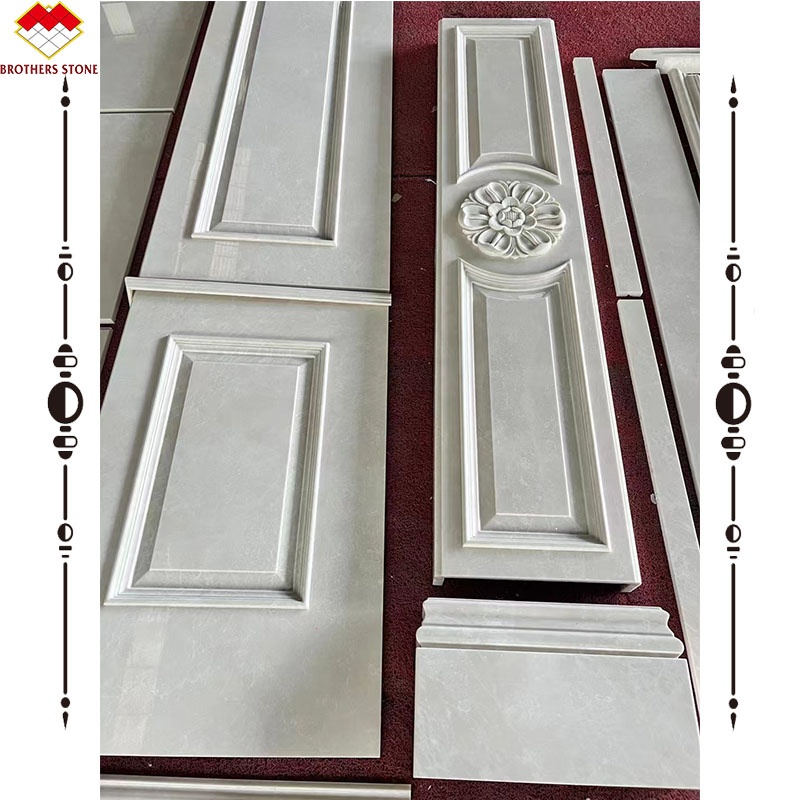 Villa Background Wall Cladding Green Onyx and Beige Marble Stone Slab in Modern Design