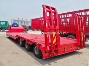 China Steel Q345 CCC 60 Ton 3 Axle Low Bed Trailer With Mechanical Ladder on sale
