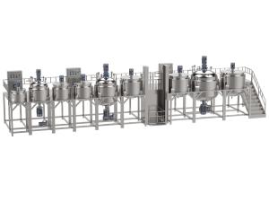 Quality Vacuum Emulsifying Mixer Toothpatse Making Machine With Hydraulic Lifting wholesale
