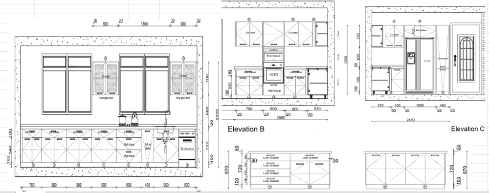 Modular Modern Grey Kitchen Cabinets Durable Stainless Steel Base Cabinets