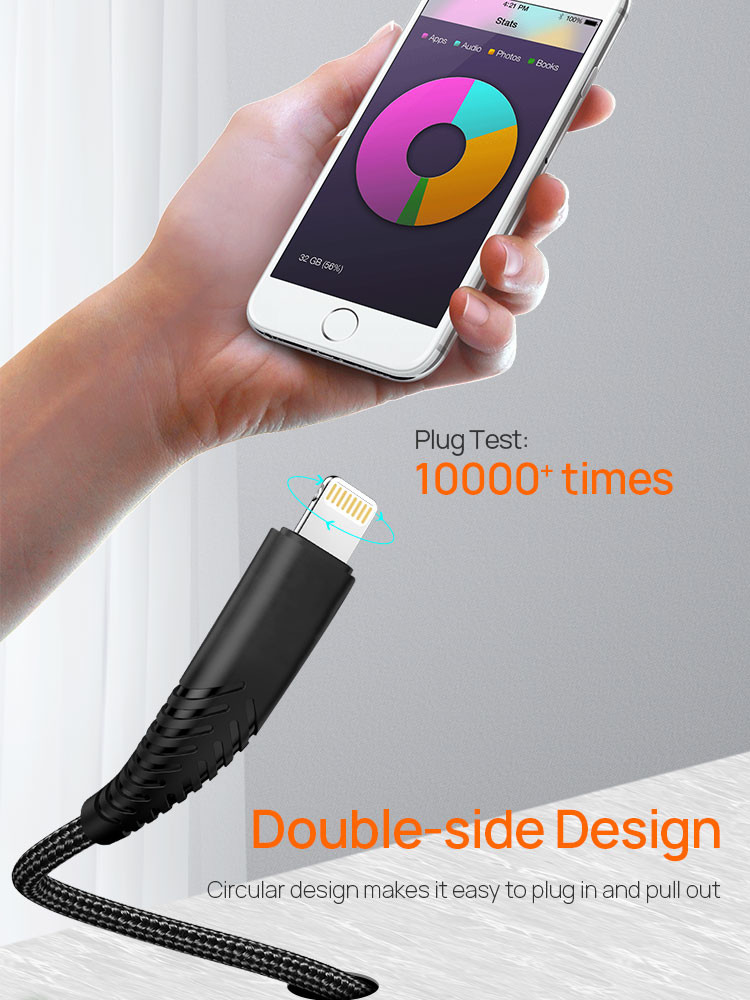 Custom Logo 0.5M Micro USB Lightning Cable For Apple