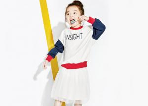 China Contrast Color Ribbed Girls Raglan Shirt , Knitted Kids Pullover Sweater Long Sleeve on sale