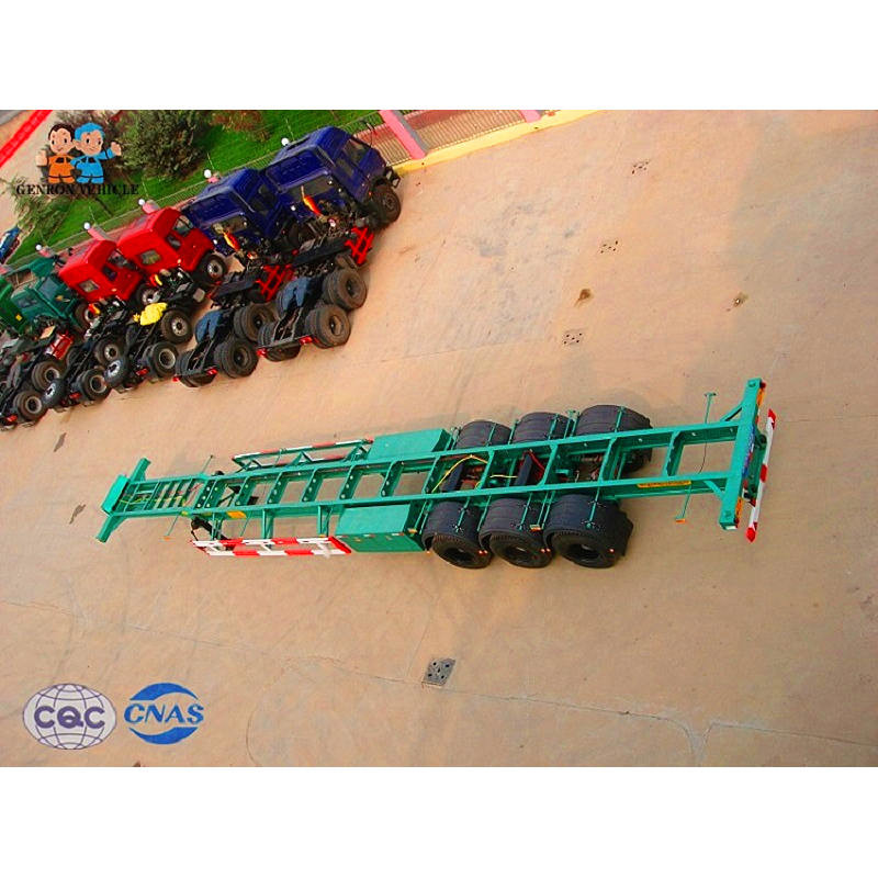 Steel Q345B Skeletal 3 Axles 40ft Container Carrier Trailer