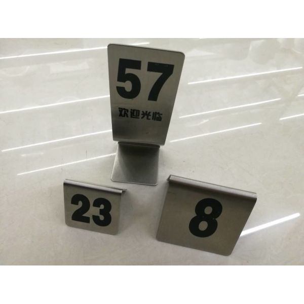 Stainless Steel Reserved Table Number Stands in English or Chinese Restanurant Room