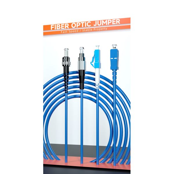 FTTH PVC 3.0MM Single Mode G657A1 3M ST/UPC-ST/UPC Armored Fiber Optic Patch Cord