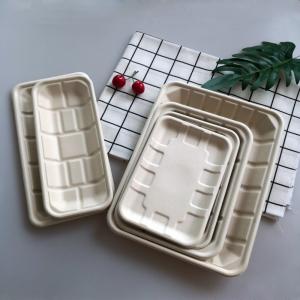 Quality Fruit Sugarcane Bagasse Pulp Weddings Vegetable Disposable Meat Microwave Safe Tray wholesale