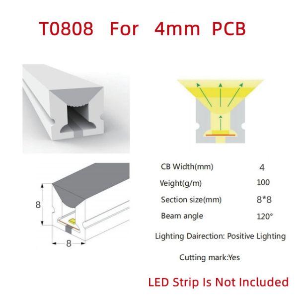 Top Bending Warm White Neon Flex DC 12V IP65 Waterproof 8x16mm 120 LEDs/M Full Bundle