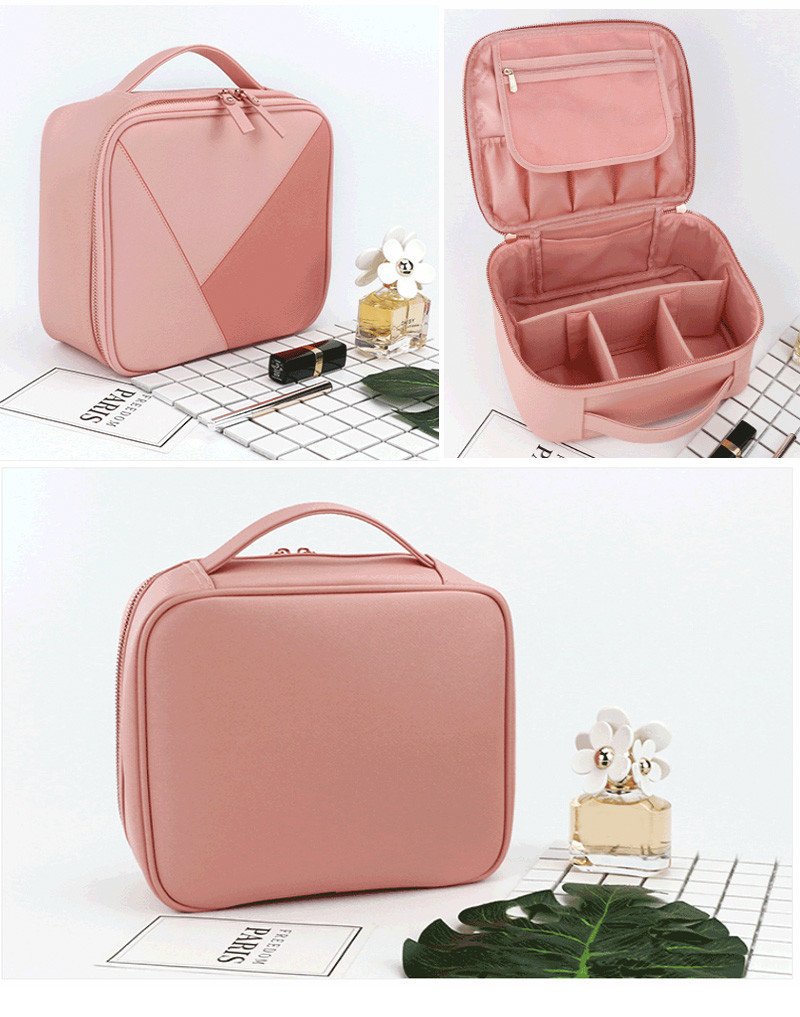 Wholesale Custom Waterproof PU Women Cosmetic Bag with Double Zipper