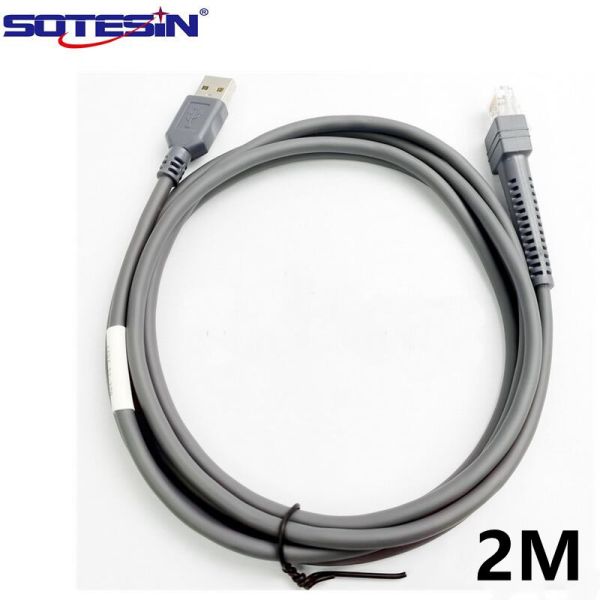 Male Rs232 DB9 To RJ45 Barcode Scanner Cable For Symbol Ls2208 4208 Ds2208 Ds3578