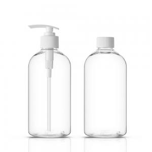 China Non Leakage Clear Shampoo Bottles 16.7 OZ Shampoo Round Bottle For Washroom on sale