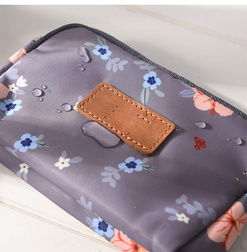 Water Resistant Floral Nylon Toiletry Bags For Girl