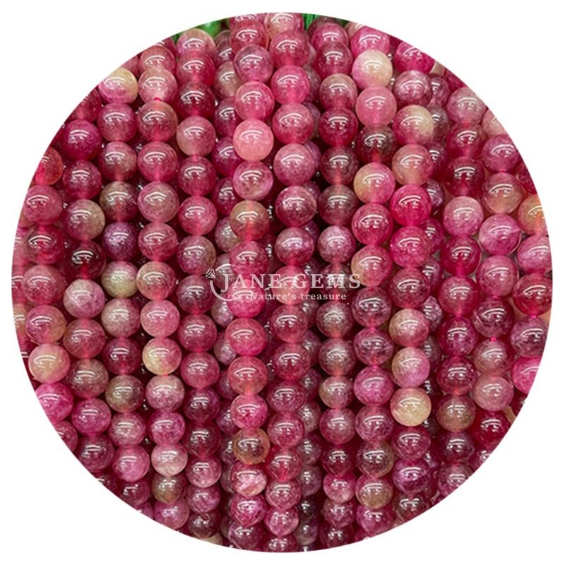 Wholesale Natural Crystal Gemstone Round Chalcedony Beads Jade Round Loose Bead Accessories for DIY Bracelet Necklace