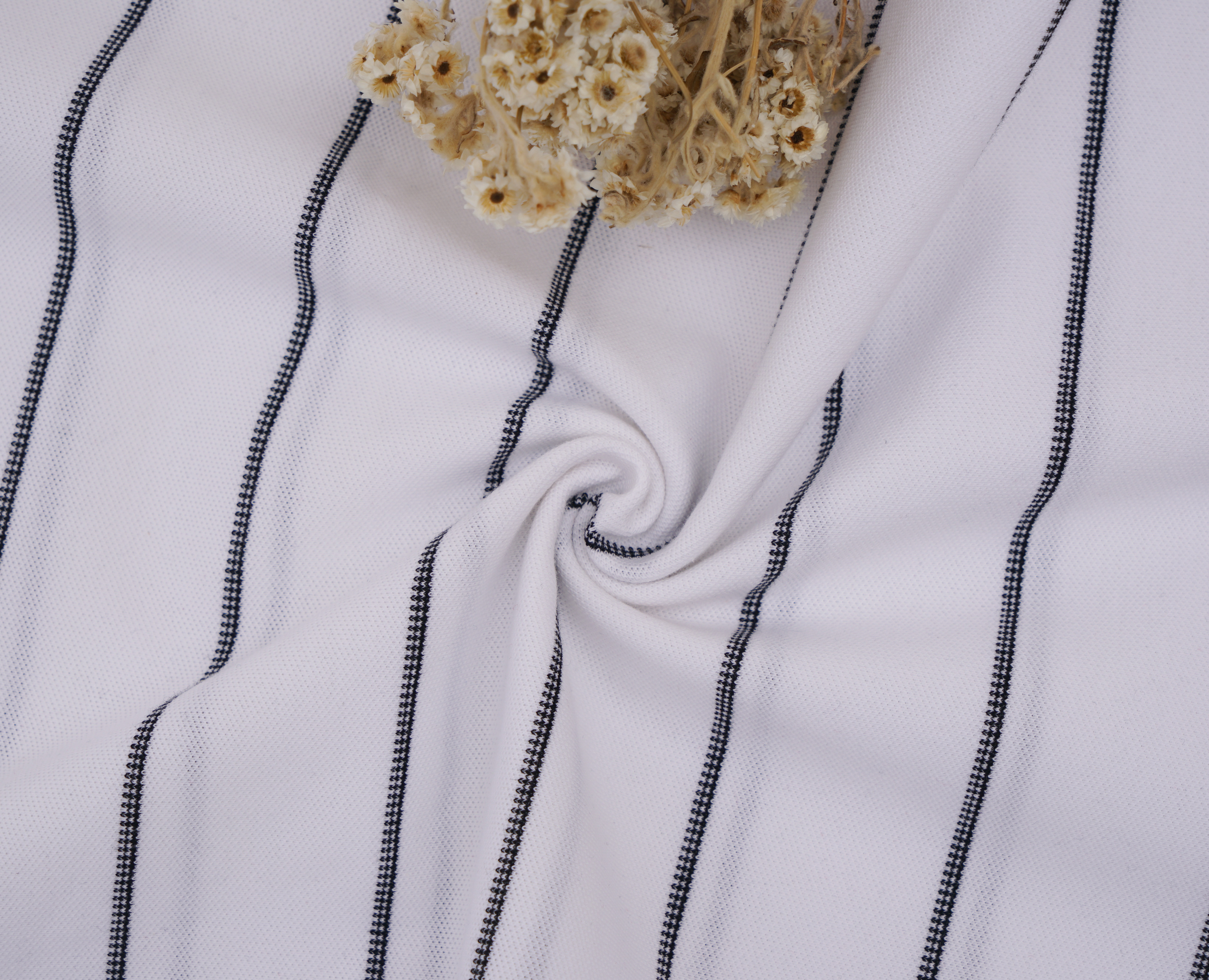 Comfortable And Breathable And Environmentally Friendly And Natural Striped Knit Fabric For Polo Shirt