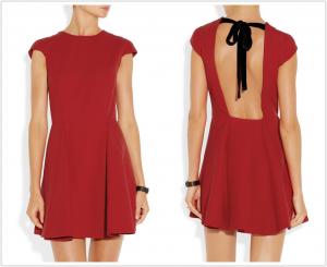 China Make in China cap sleeve backless casual dress with contrast belt on sale