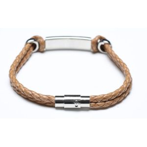 Quality Leather Bracelet, Stainless Steel Clasp, 8 Inches wholesale