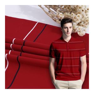 Quality Mercerized Striped Cotton Fabric , Yarn Dyed 95 Cotton 5 Spandex Fabric wholesale