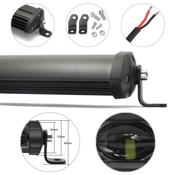 Super Slim 6D 60W 14 Inch Driving Lamp for Car Trailer Trucks Boat SUV ATV 12V 24V 4x4 Offroad Waterproof Led Work Light