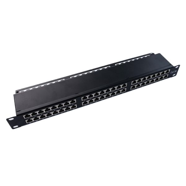 19 Inch 48 Port UTP 1U Rack Mount Keystone Patch Panel for Cat6 Cabling Ports Length